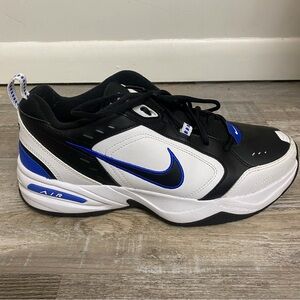 Nike Mens Air Monarch Black, White & Blue Sneakers 415445-002-size 11 *like NEW*